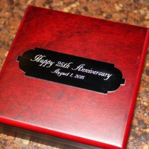 Engraved Rosewood Finish Gift Box with Name Plate
