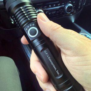 Engraved Rechargeable Tactical LED Flashlight