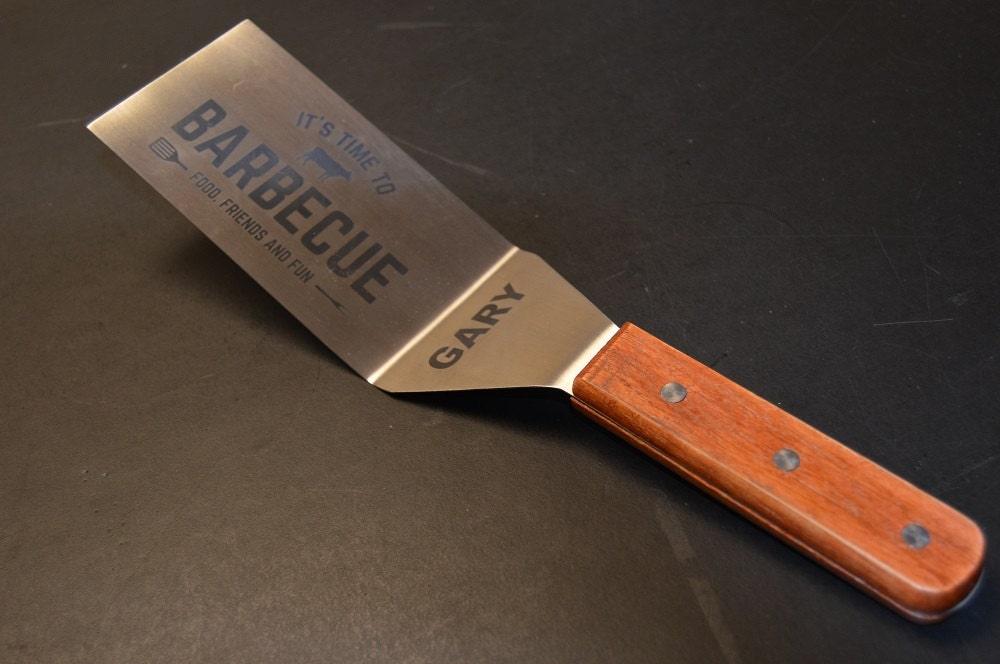 Personalized Grill Spatula with Wood Handle