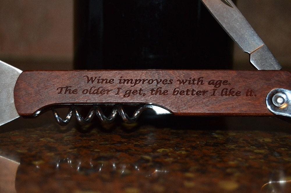 Personalized Wood Handle Wine Opener – photo 3