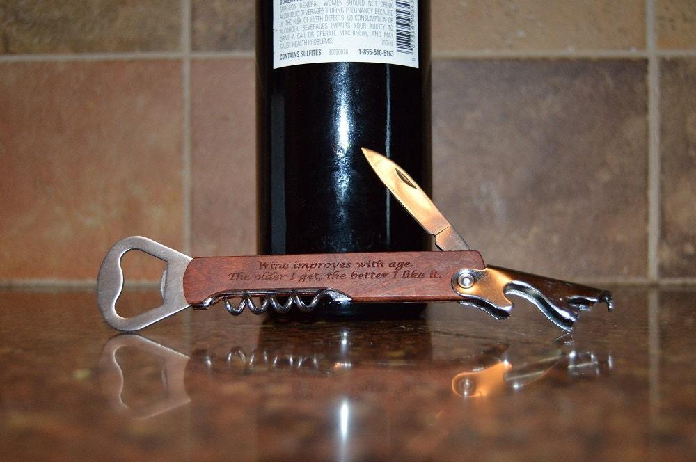 Personalized Wood Handle Wine Opener – photo 2