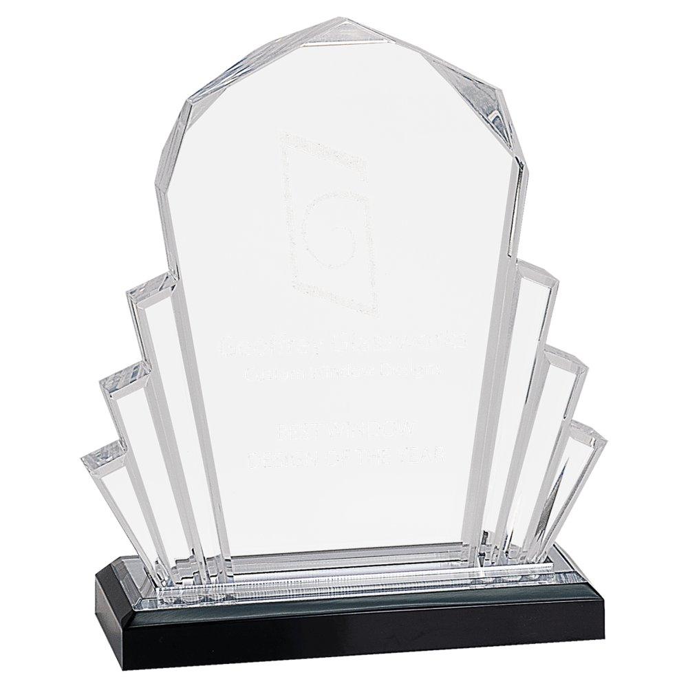 Impress Acrylic Awards, Blank (Faceted, Diamond, Jewel and More) - 6" x 8" Silver Faceted Impress Acrylic