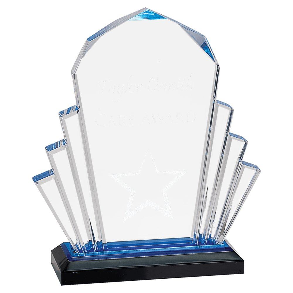 Impress Acrylic Awards, Blank (Faceted, Diamond, Jewel and More) - 6" x 9" Blue Faceted Impress Acrylic