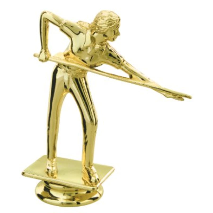 Individual Sport Trophy Figures: Track, Tennis, Golf, Bowling, Martial Arts and More (Packs) - 4 1/4" Female Billiards Figure