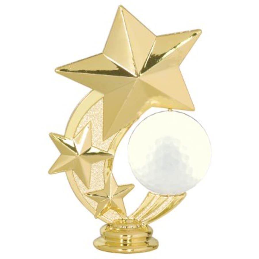 Individual Sport Trophy Figures: Track, Tennis, Golf, Bowling, Martial Arts and More (Packs) - 5" Golf 3-Star Spinning Figure