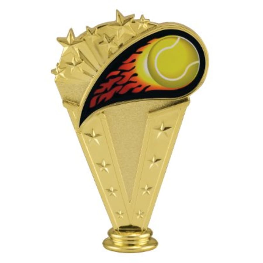 Individual Sport Trophy Figures: Track, Tennis, Golf, Bowling, Martial Arts and More (Packs) - 6" Color Tennis Flame Figure