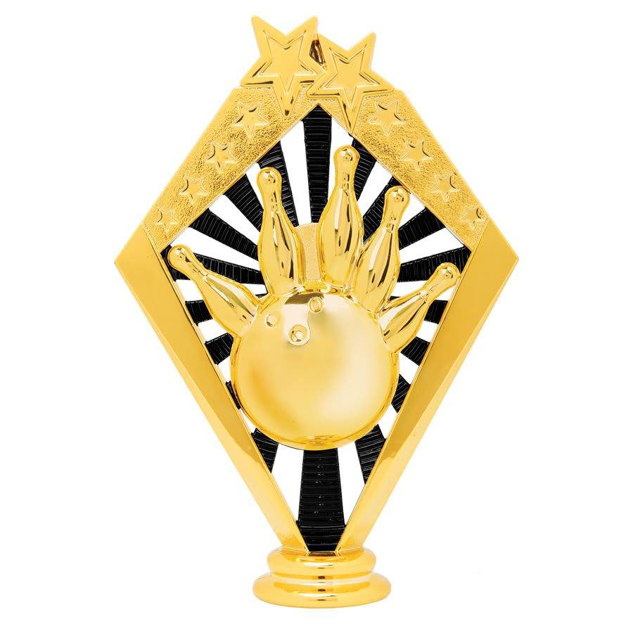 Individual Sport Trophy Figures: Track, Tennis, Golf, Bowling, Martial Arts and More (Packs) - 6" Gold/Black Bowling Sunrise Figure