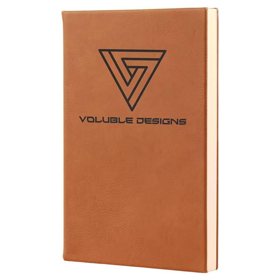 Personalized Leather Journal, Engraved Faux Leather Notebook - 5 1/4" x 8 1/4", Rawhide
