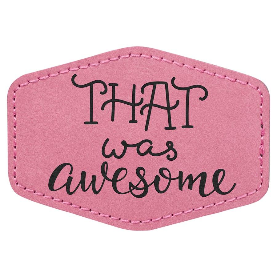 Laserable Leatherette Patch Blanks with Adhesive, Hexagon and Specialty Shape (Packs) - 3 1/2" x 2 1/2" Hex Pink