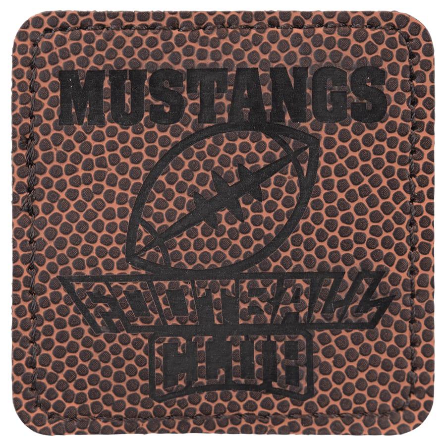 Laserable Leatherette Patch Blanks with Adhesive, Hexagon and Specialty Shape (Packs) - 2 1/2" x 2 1/2" Square Football