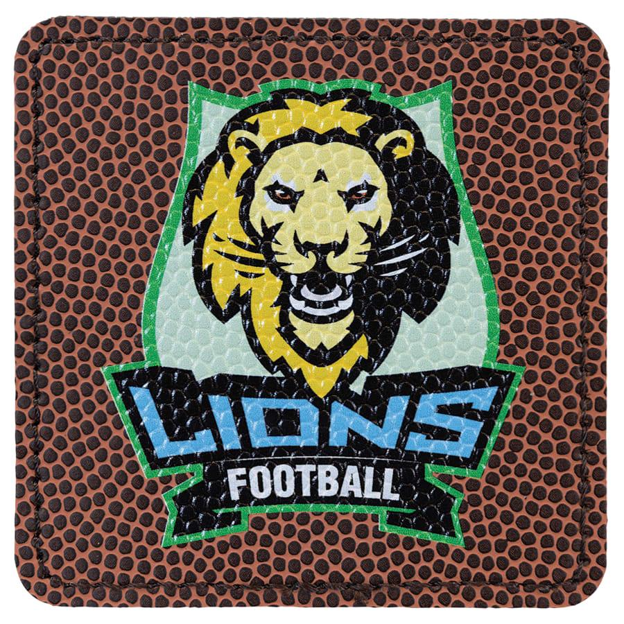 Laserable Leatherette Patch Blanks with Adhesive, Hexagon and Specialty Shape (Packs) - 3" x 3" Square Football