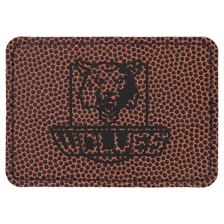 Laserable Leatherette Patch Blanks with Adhesive, Hexagon and Specialty Shape (Packs) - 3 1/2" x 2 1/2" Rectangle Football