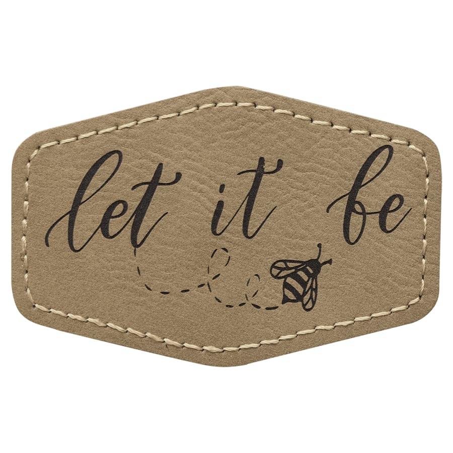 Laserable Leatherette Patch Blanks with Adhesive, Hexagon and Specialty Shape (Packs) - 3 1/2" x 2" Football Shaped