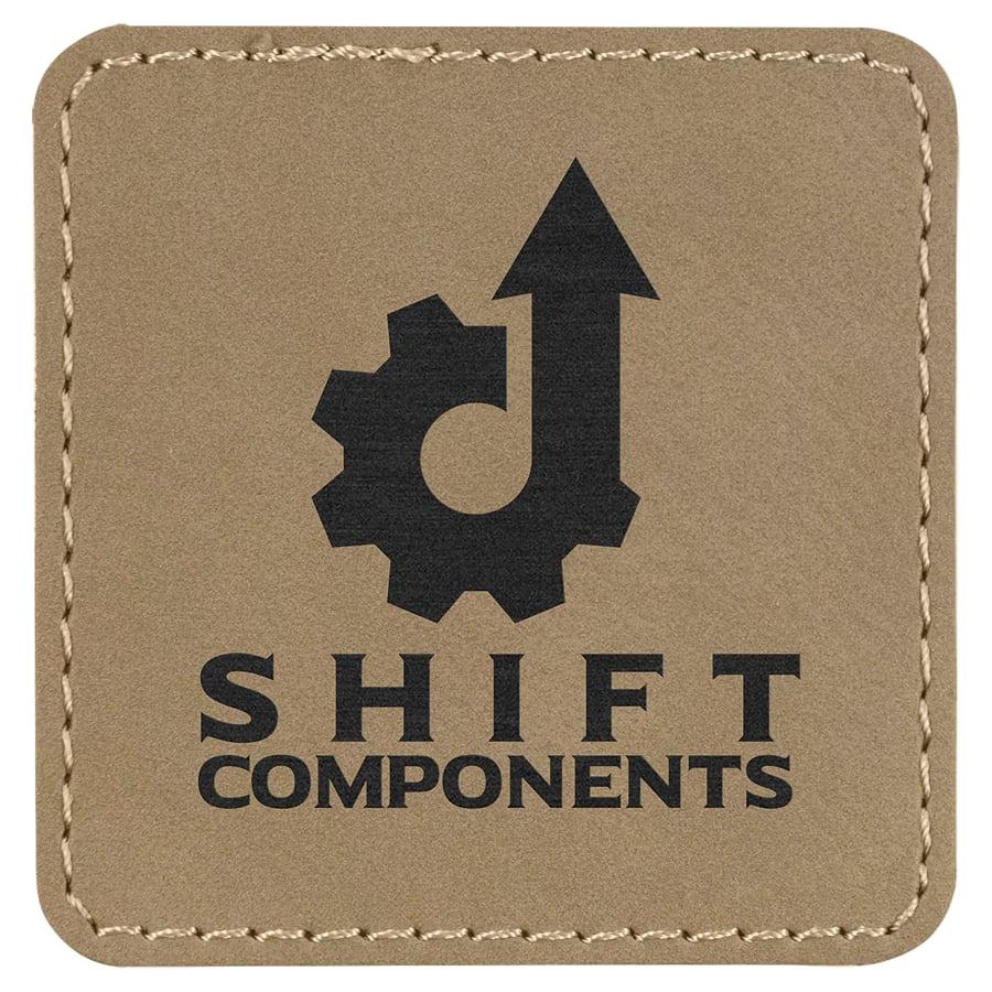 Laserable Leatherette Patch Blanks with Adhesive, Rectangle and Square (Packs) - 2 1/2" x 2 1/2" Square Light Brown