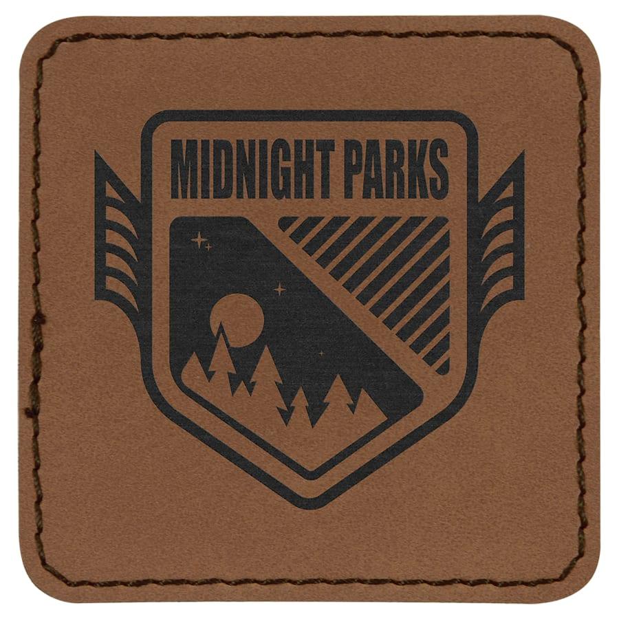 Laserable Leatherette Patch Blanks with Adhesive, Rectangle and Square (Packs) - 2 1/2" x 2 1/2" Square Dark Brown