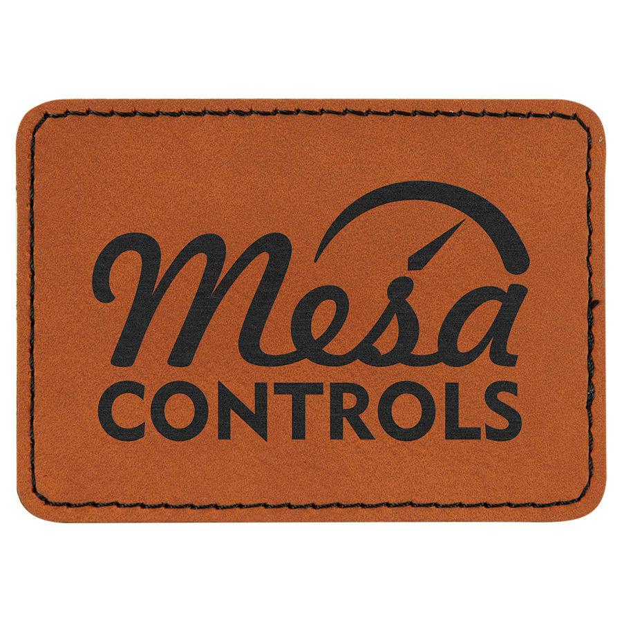 Laserable Leatherette Patch Blanks with Adhesive, Rectangle and Square (Packs) - 3 1/2" x 2 1/2" Rectangle Rawhide