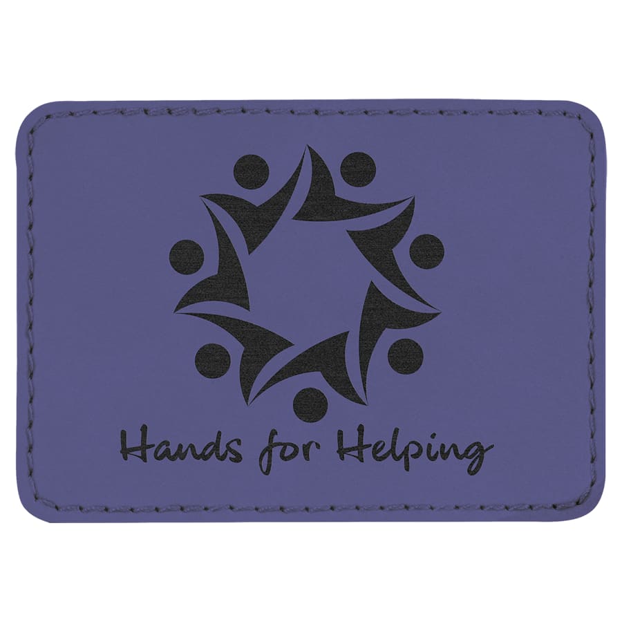 Laserable Leatherette Patch Blanks with Adhesive, Rectangle and Square (Packs) - 3 1/2" x 2 1/2" Rectangle Purple
