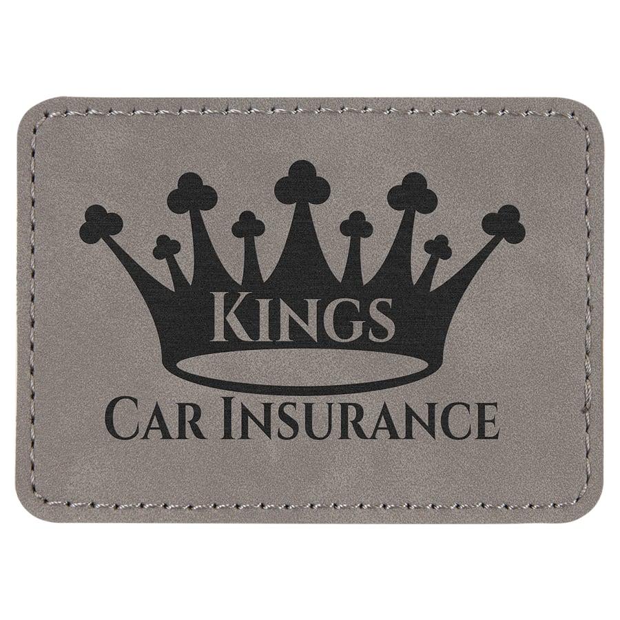 Laserable Leatherette Patch Blanks with Adhesive, Rectangle and Square (Packs) - 3 1/2" x 2 1/2" Rectangle Gray