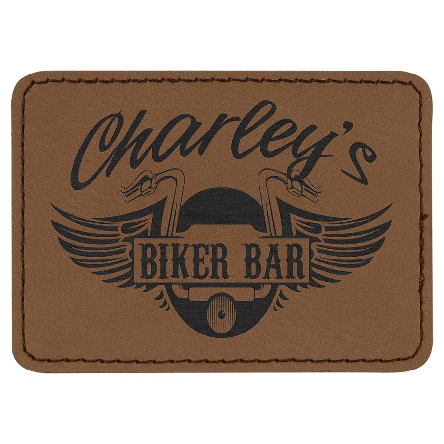 Laserable Leatherette Patch Blanks with Adhesive, Rectangle and Square (Packs) - 3 1/2" x 2 1/2" Rectangle Dark Brown