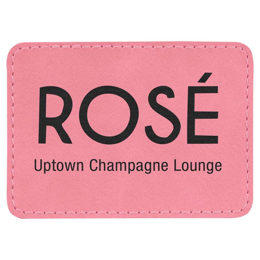 Laserable Leatherette Patch Blanks with Adhesive, Rectangle and Square (Packs) - 3 1/2" x 2 1/2" Rectangle Pink