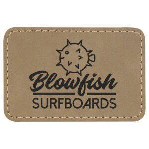 Laserable Leatherette Patch Blanks with Adhesive, Rectangle and Square (Packs) - 3" x 2" Rectangle Light Brown