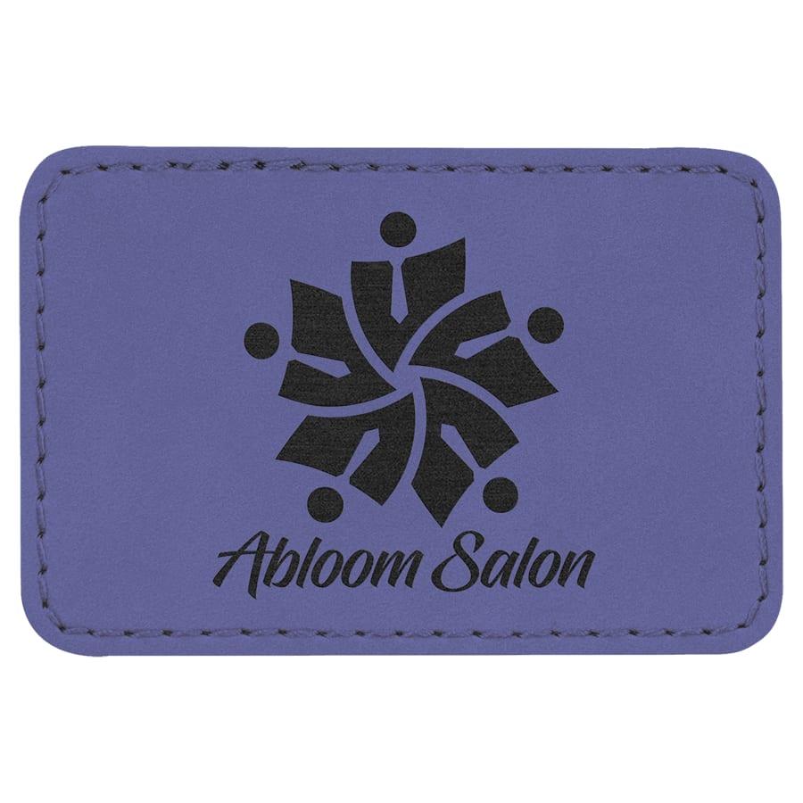 Laserable Leatherette Patch Blanks with Adhesive, Rectangle and Square (Packs) - 3" x 2" Rectangle Purple