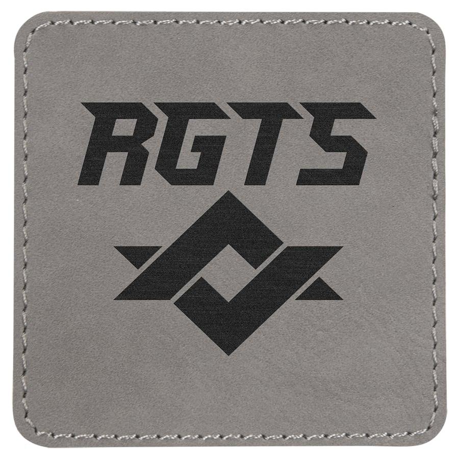 Laserable Leatherette Patch Blanks with Adhesive, Rectangle and Square (Packs) - 3" x 3" Square Gray