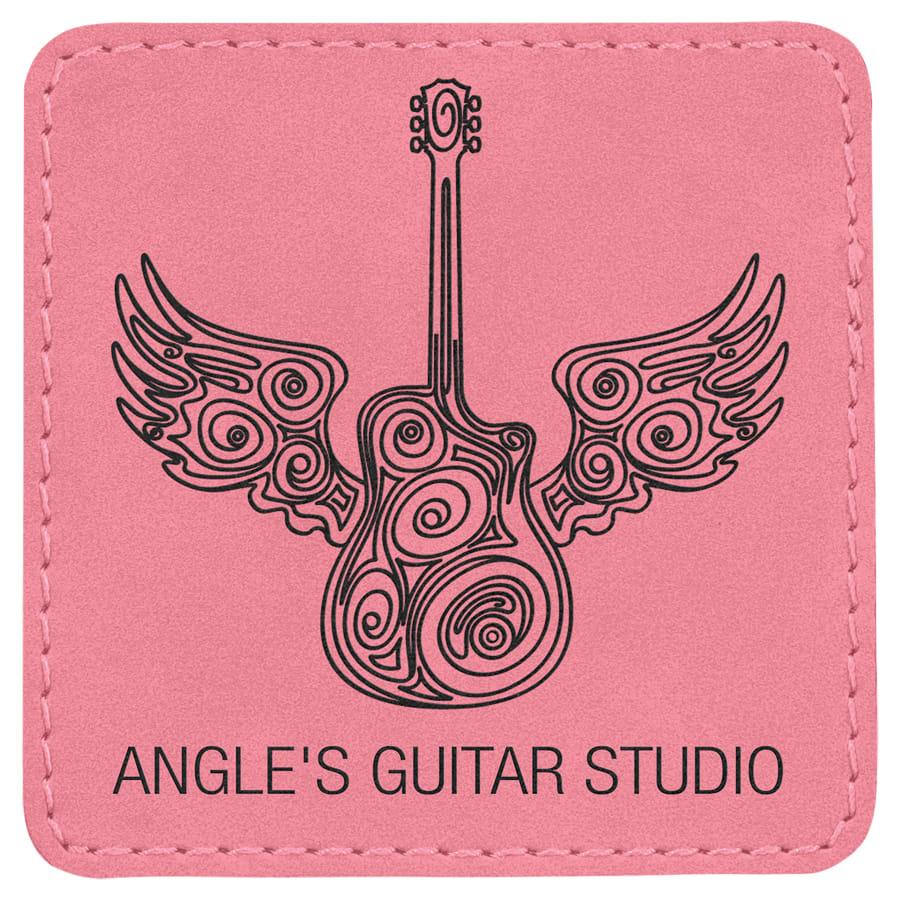 Laserable Leatherette Patch Blanks with Adhesive, Rectangle and Square (Packs) - 3" x 3" Square Pink