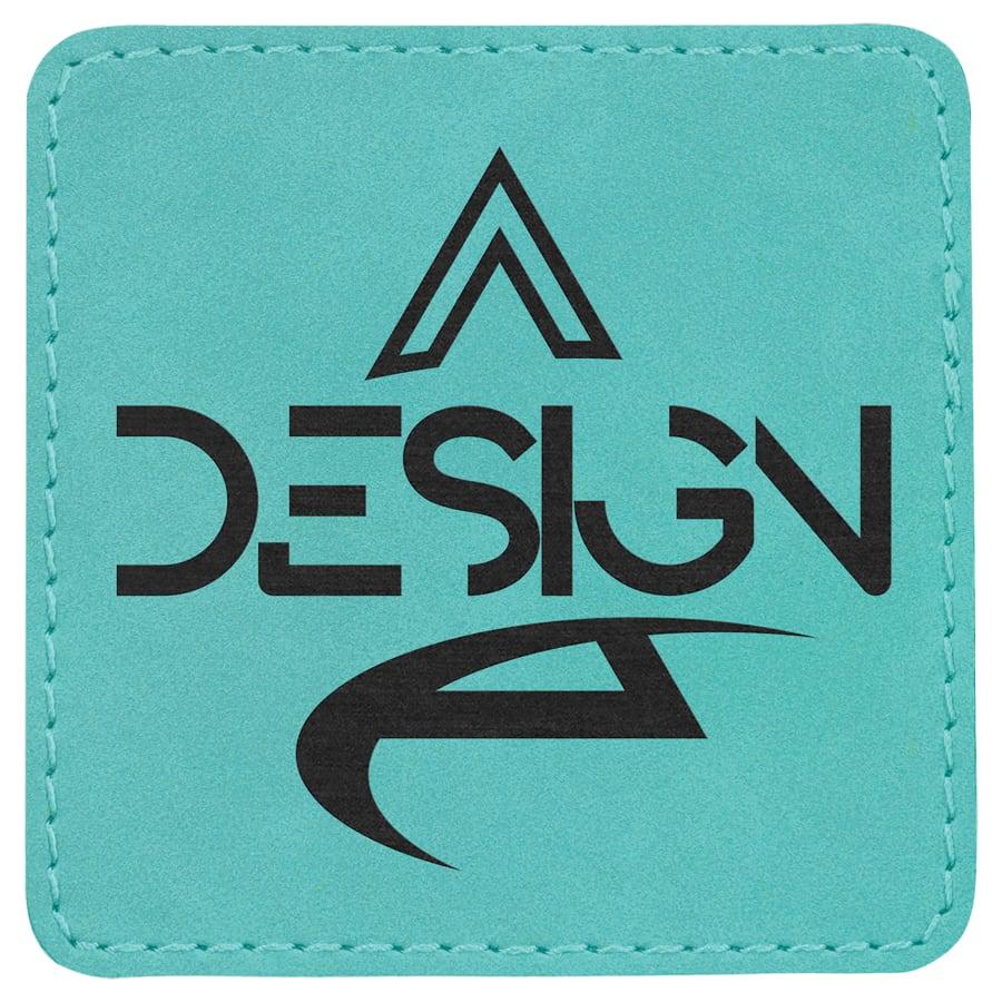 Laserable Leatherette Patch Blanks with Adhesive, Rectangle and Square (Packs) - 3" x 3" Square Teal