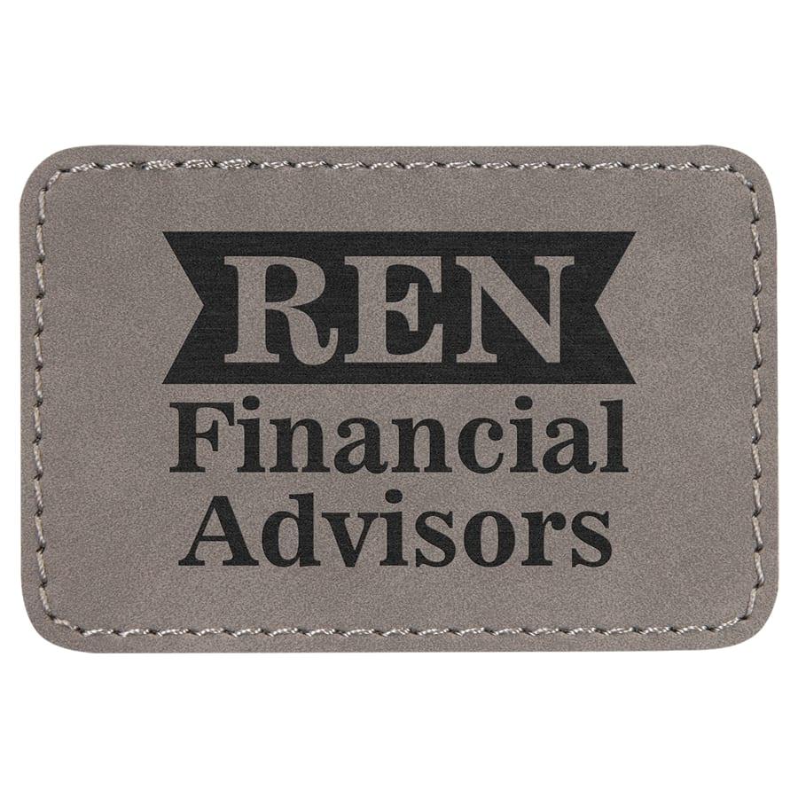 Laserable Leatherette Patch Blanks with Adhesive, Rectangle and Square (Packs) - 3" x 2" Rectangle Gray