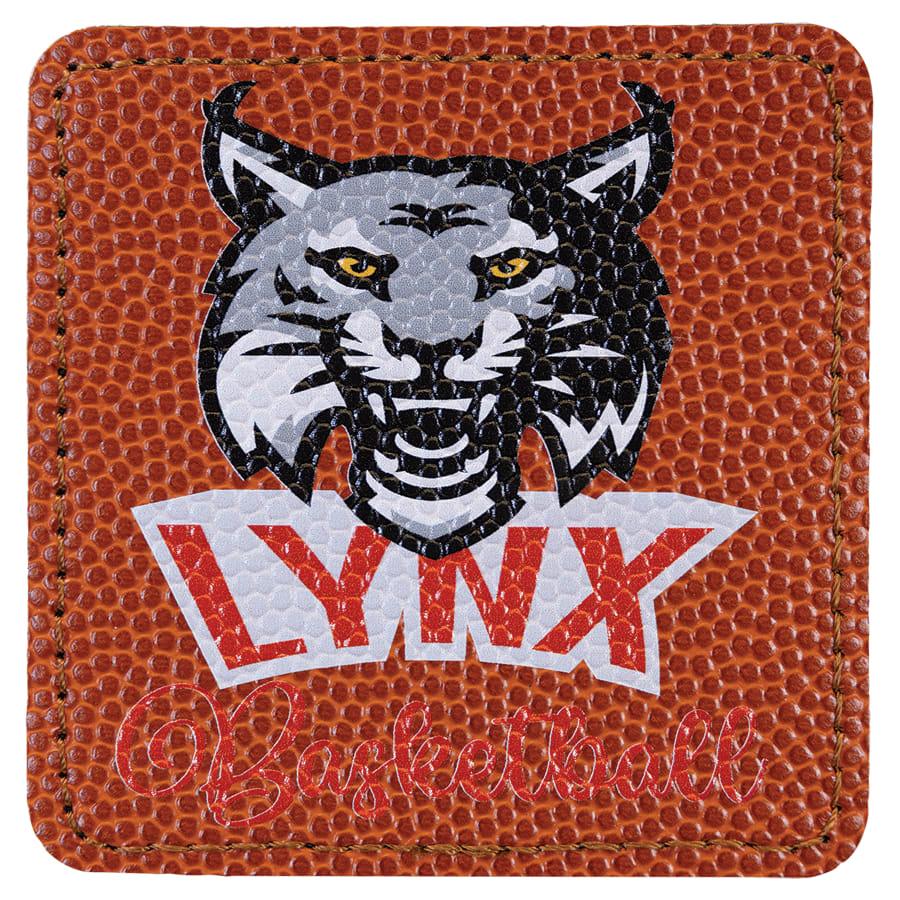 Laserable Leatherette Patch Blanks with Adhesive, Rectangle and Square (Packs) - 3" x 3" Square Basketball
