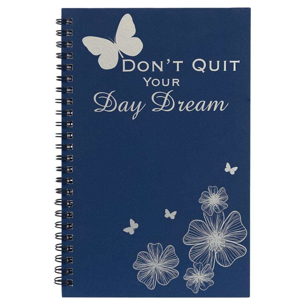 Personalized Notebook or Journal, Engraves to Silver - Spiral Notebook 5 1/2" x 8 1/2", Blue