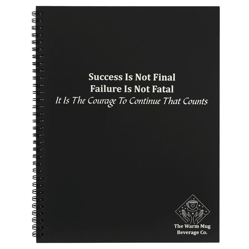 Personalized Notebook or Journal, Engraves to Silver - Spiral Notebook 8 1/2" x 11", Black