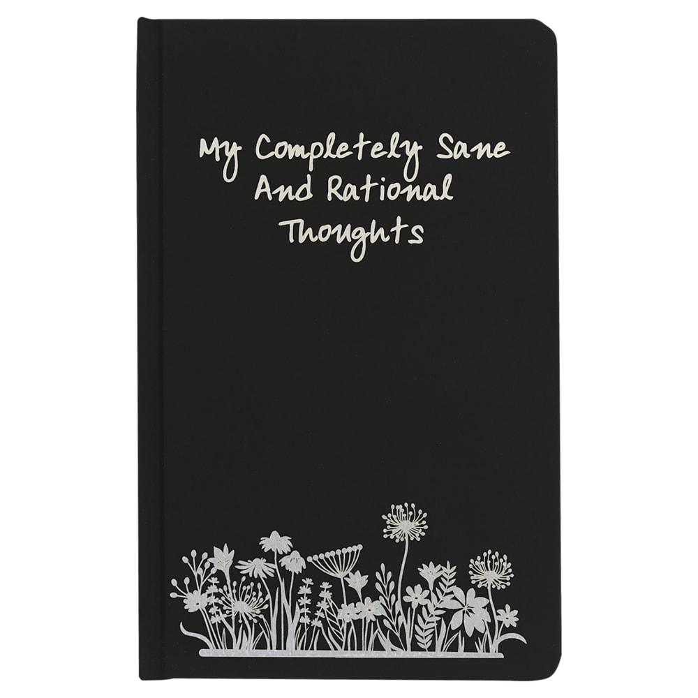 Personalized Notebook or Journal, Engraves to Silver - Bound Journal 5 1/4" x 8 1/4", Black