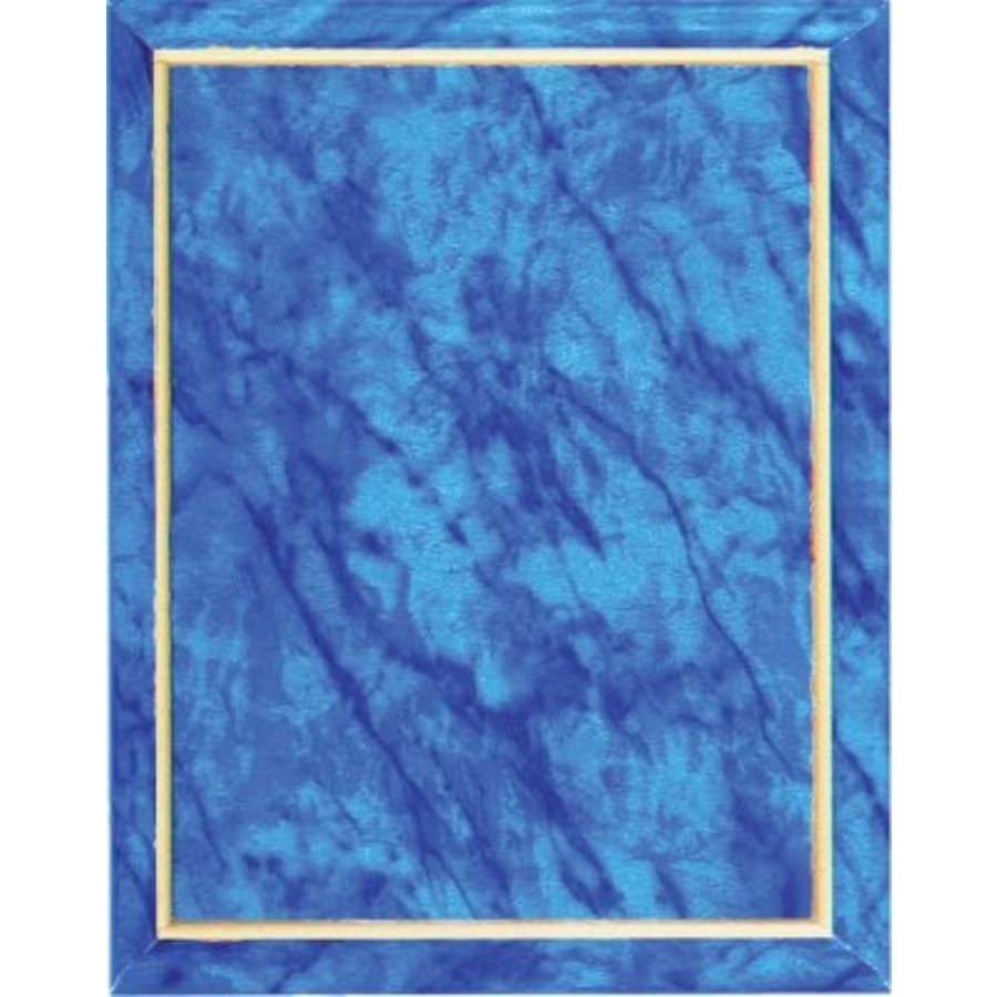 Marble, Color and Black Finish Plaque Boards, Blank - 8" x 10" Blue Marble Finish Plaque with Gold Cove Edge