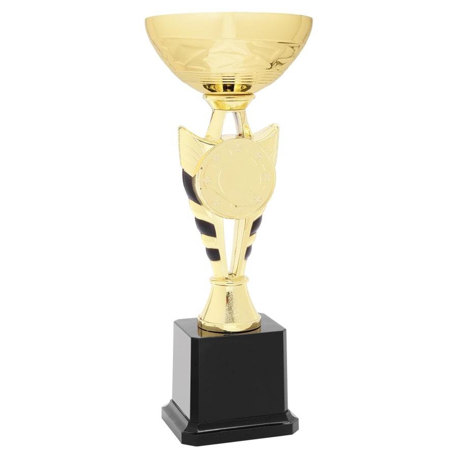 Metal Trophy Cups, Bowls, Easy Cups and Lids (Single, 5 or 10) - 11" Gold Winged Easy Cup Kit