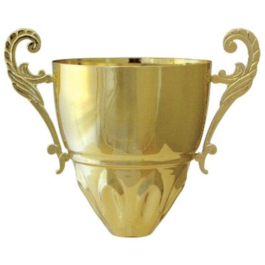 Metal Trophy Cups, Bowls, Easy Cups and Lids (Single, 5 or 10) - 7" Gold Metal Cup Bowl with Handle