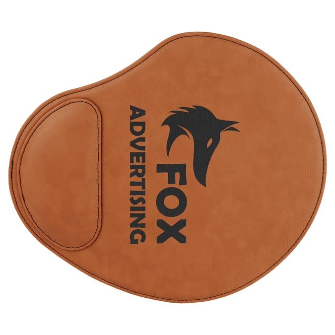 Personalized Mouse Pad, Engraved Faux Leather - Rawhide