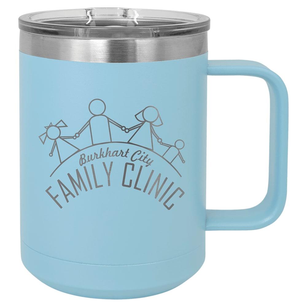 Personalized Polar Camel 15 oz. Insulated Coffee Mug - Light Blue
