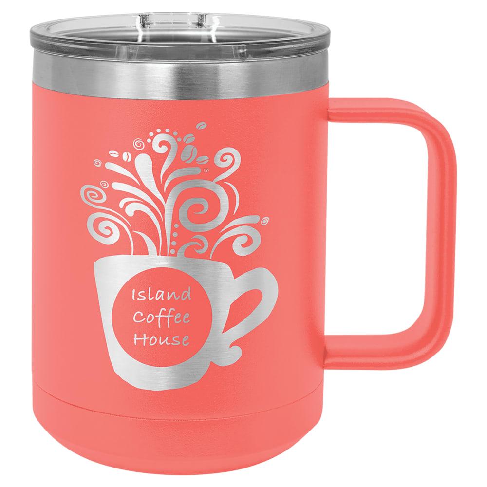 Personalized Polar Camel 15 oz. Insulated Coffee Mug - Coral