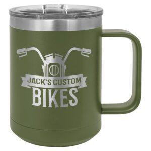 Personalized Polar Camel 15 oz. Insulated Coffee Mug - Olive Green