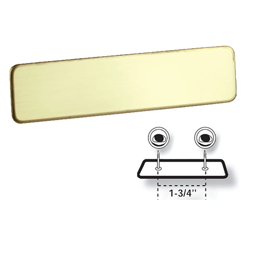Name Badge Blanks, Large Perpetual Plates and Anodized Tags - 2 3/8" x 1/2" Bright Leaded Brass Name Badge Blank with Fused Posts
