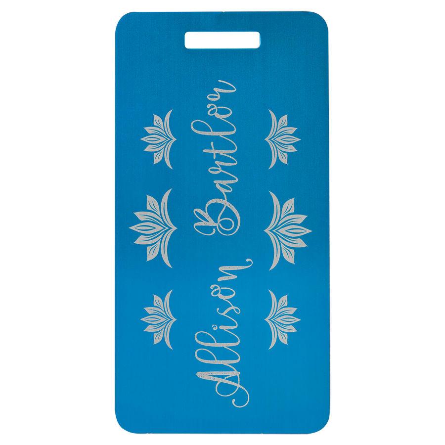 Name Badge Blanks, Large Perpetual Plates and Anodized Tags - 3 7/8" x 2" Blue Anodized Aluminum Luggage Tag