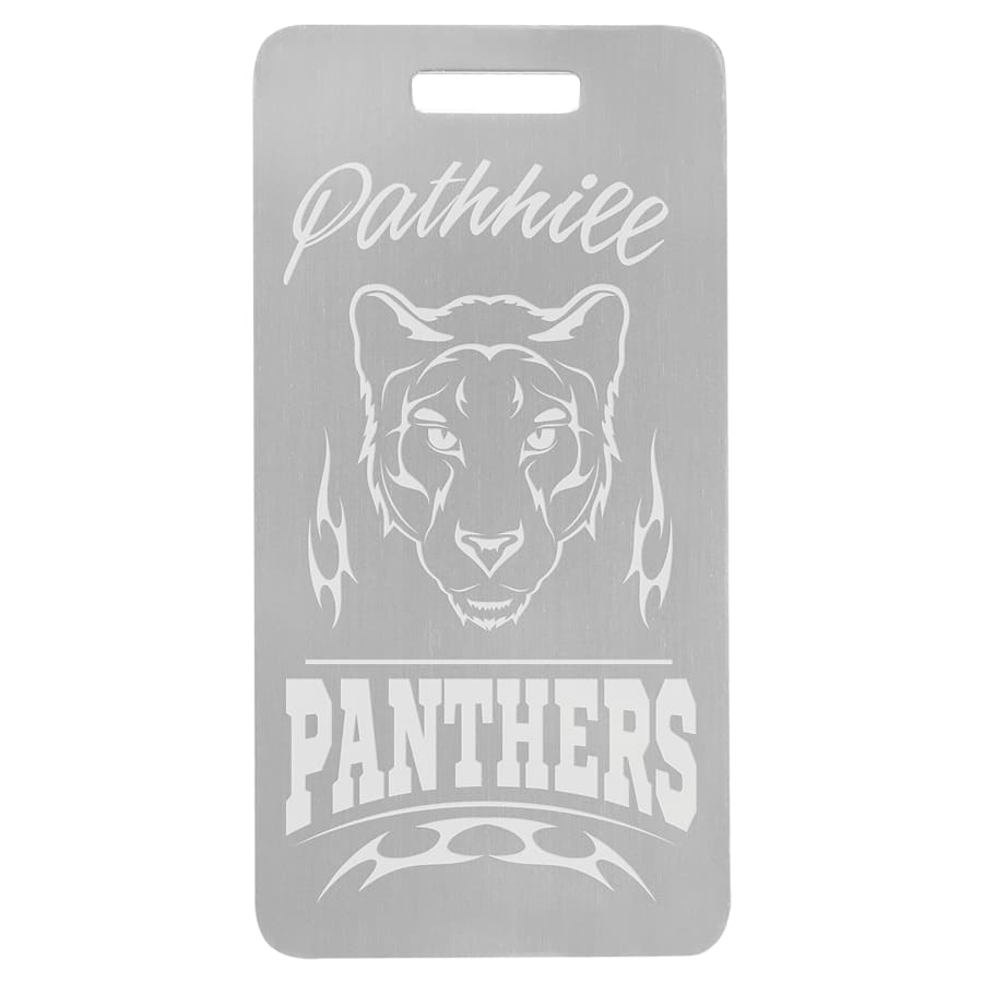 Name Badge Blanks, Large Perpetual Plates and Anodized Tags - 3 7/8" x 2" Silver Anodized Aluminum Luggage Tag