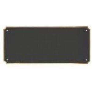 Name Badge Blanks, Large Perpetual Plates and Anodized Tags - 6 1/2" x 2 3/4" x .020" Laserable Black Brass Perpetual Plate with Gold Border