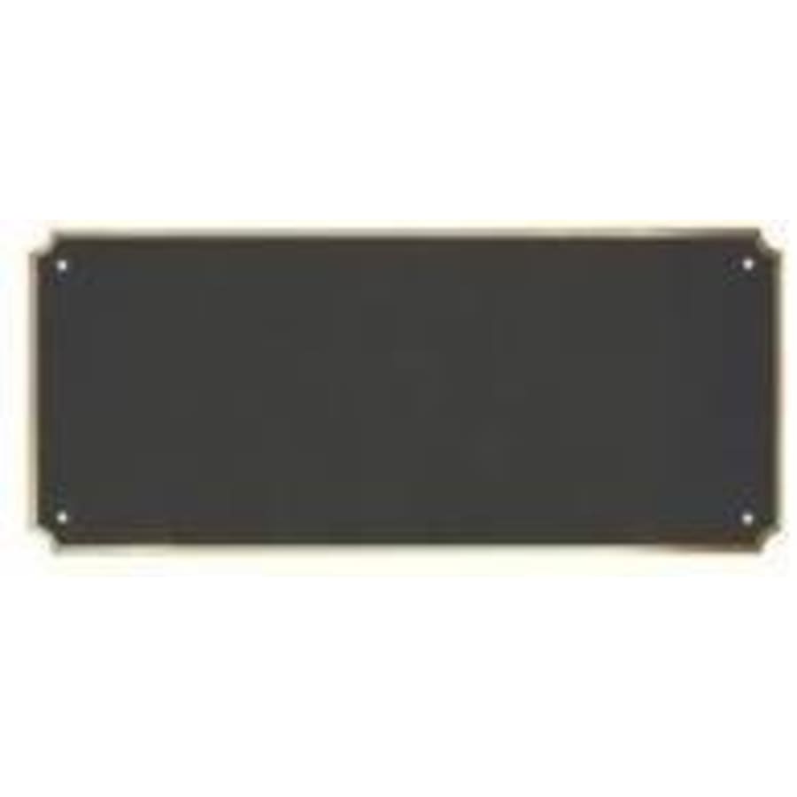 Name Badge Blanks, Large Perpetual Plates and Anodized Tags - 6 1/2" x 2 3/4" x .020" Laserable Black Brass Perpetual Plate with Gold Border