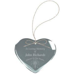 Personalized Crystal Christmas Ornament, Gift Boxed - Heart, 2 1/2"