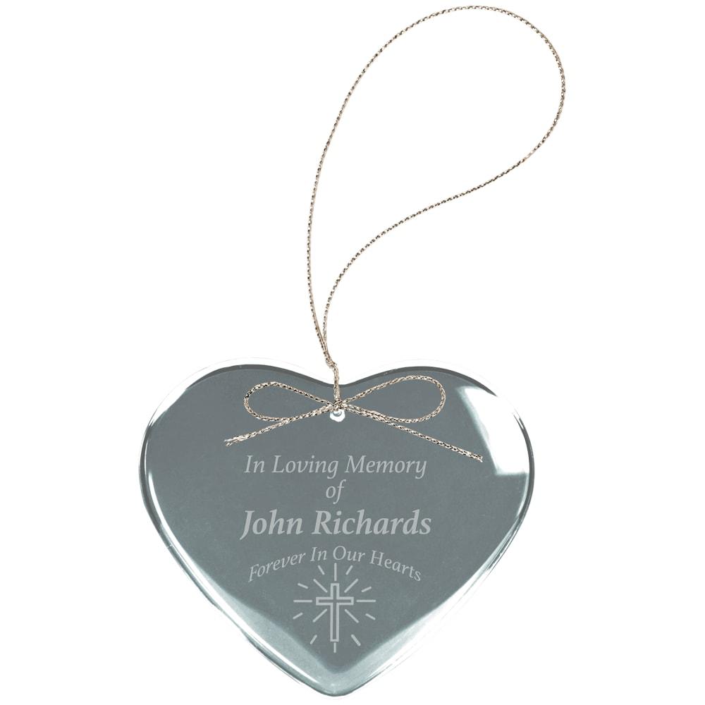 Personalized Crystal Christmas Ornament, Gift Boxed - Heart, 2 1/2"