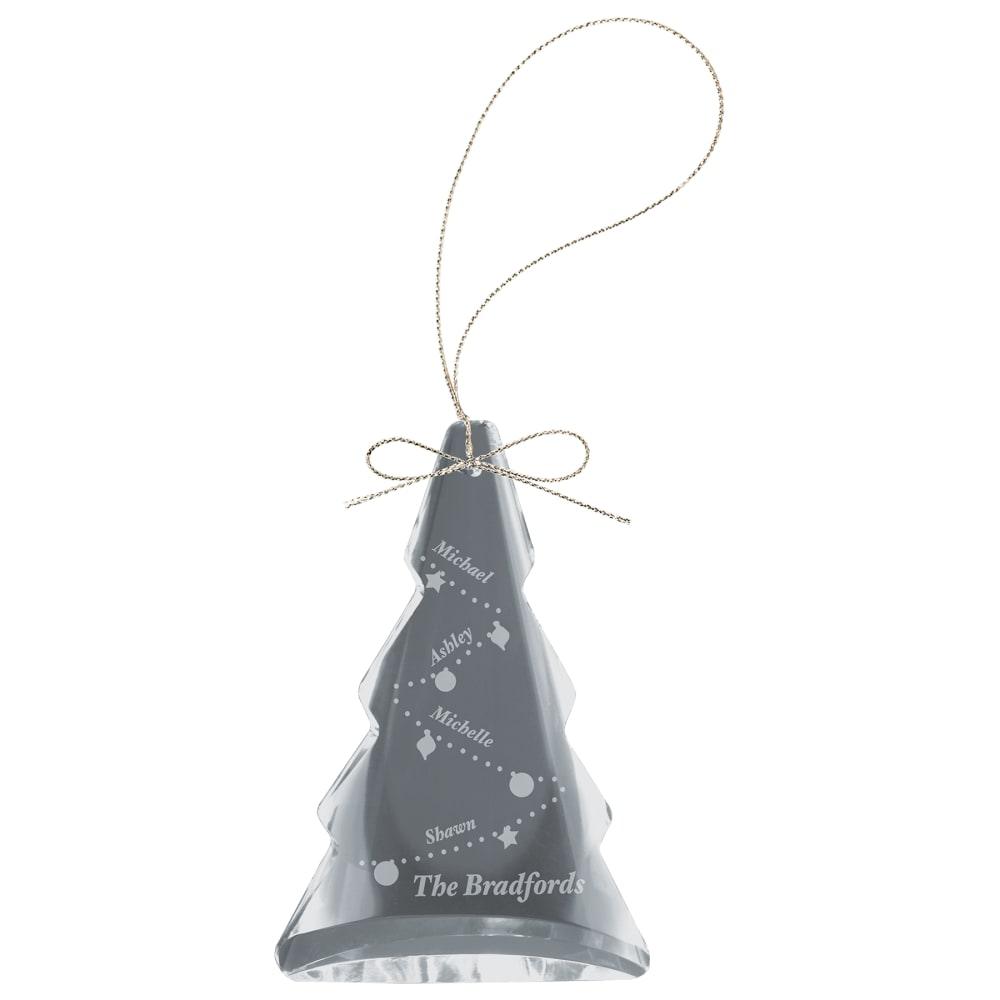 Personalized Crystal Christmas Ornament, Gift Boxed - Christmas Tree, 3"