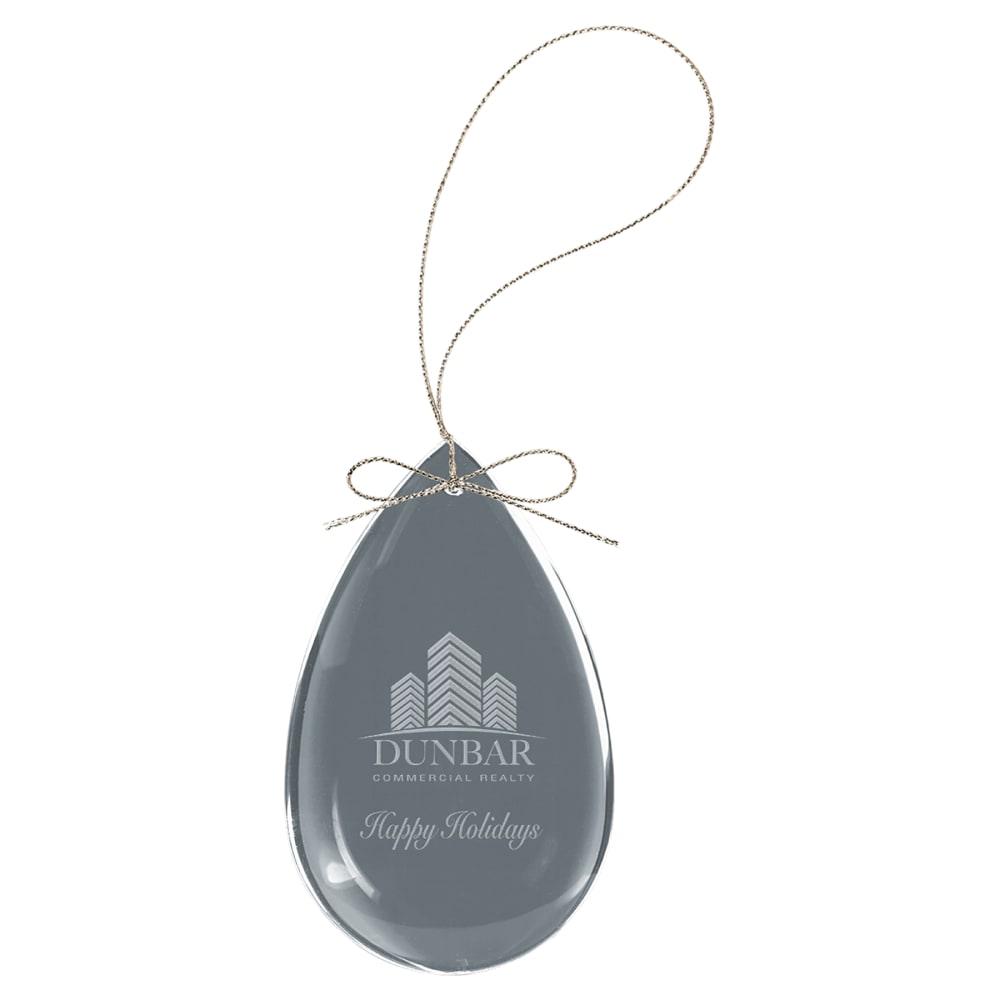 Personalized Crystal Christmas Ornament, Gift Boxed - Teardrop, 3"